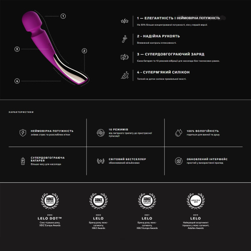 Вібратор мікрофон Lelo Smart Wand 2 Large - купити в Україні | Секс шоп SEX-SHOP.ua